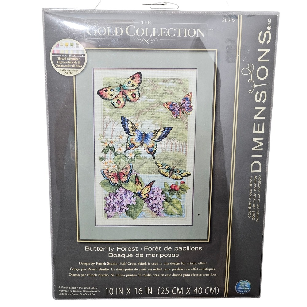 Dimensions NWT Butterfly Forest Cross Stitch Kit 10x16 Multi 35223